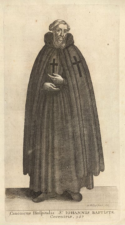 Canon of the Hospital of St. John the Baptist by Wenceslaus Hollar